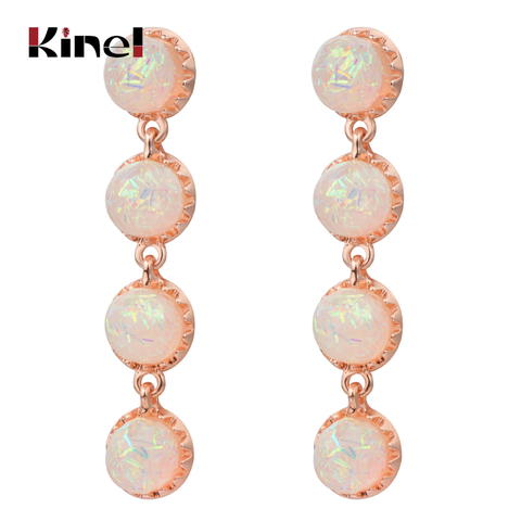 Kinel de lujo-pendientes de ópalo de oro rosa para mujer, aretes colgantes bohemios de moda, joyería de boda para fiesta, novedad de 2022 ► Foto 1/1