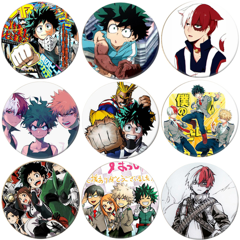 1 Uds Anime mi héroe Academia insignia de Cosplay de dibujos animados Boku no Hero Academia broche Izuku colección bolsas insignias para mochilas ► Foto 1/6