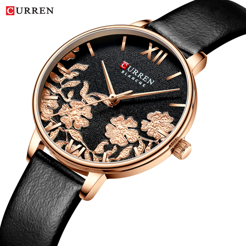 CURREN-relojes de cuero para mujer, diseño único, reloj de pulsera de cuarzo, a la moda, femenino, 2022 ► Foto 1/1