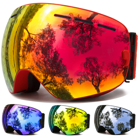 De Esquí gafas invierno deportes de nieve Snowboard gafas Anti-vaho protección UV para hombres y mujeres jóvenes en moto de nieve esquí de patinaje máscara ► Foto 1/6