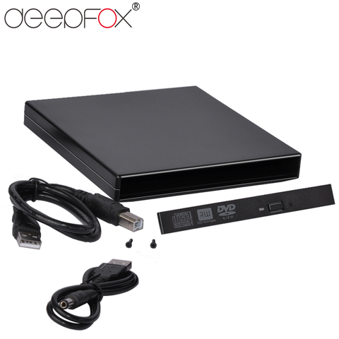 DeepFox 12,7mm USB 2,0 IDE Unidad óptica portátil Kit de caja móvil externo caja de DVD/CD-ROM para ordenador portátil ► Foto 1/5