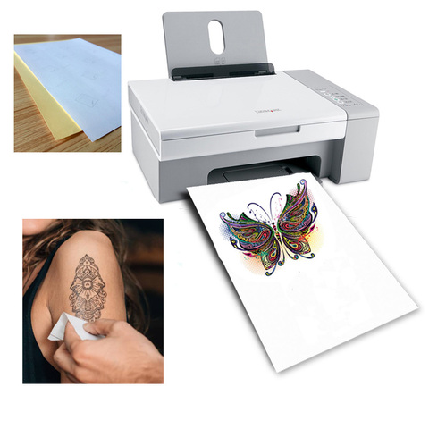 Papel de tatuaje de arte A4 papel de tatuaje temporal a prueba de agua DIY con impresoras de inyección de tinta o de impresión láser para Tatoo hombres niños ► Foto 1/5