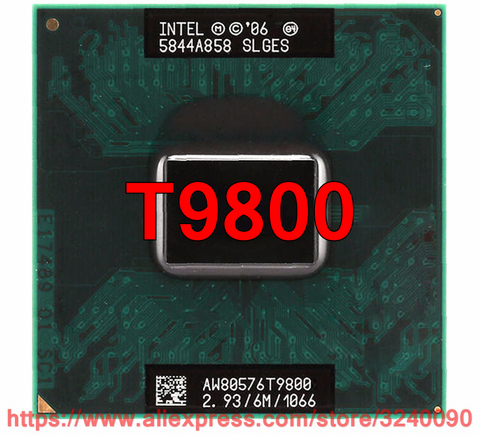 Original lntel Core 2 Duo T9800 CPU (6M Cache 2,93 GHz 1066 MHz FSB Dual-Core) portátil procesador envío gratis ► Foto 1/1