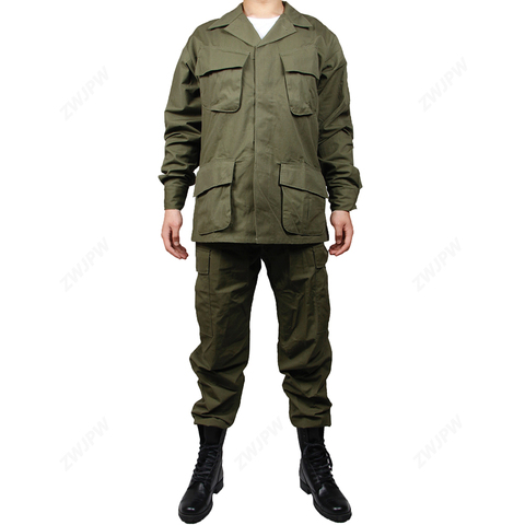 Chaqueta y pantalones TCU de la 2 Guerra Mundial, guerra de Vietnam, EE. UU. Uniforme de paracaidista de tres Generación de recreaciones de guerra (sin zapatos, sin casco) ► Foto 1/4