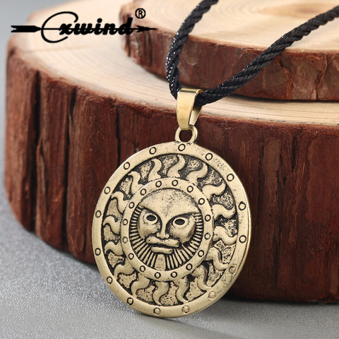 Cxwind Retro eslava amuleto colgante sol talismán Collar para los hombres las mujeres collares colgantes símbolo de Dios Yarila pagano joyería ► Foto 1/6