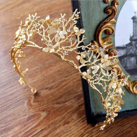 KMVEXO barroco Vintage Boda nupcial pelo accesorios de dama de honor de las mujeres de oro corona de diadema de cristal diademas ► Foto 1/6