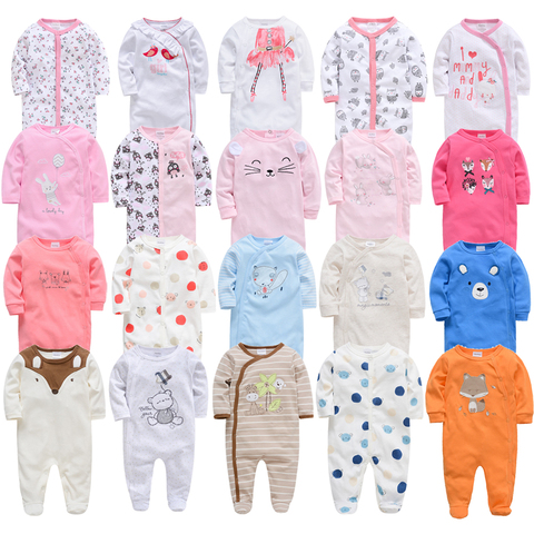 2022 3 4 unids/lote verano bebé ropa de bebé recién nacido mono de manga larga de algodón pijamas de 0-12 meses ► Foto 1/6
