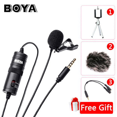 BOYA BY-M1-Micrófono de solapa Lavalier, 3,5mm, Audio, fotografía y vídeo, grabación para iPhone, Android, Mac, Vlog, micrófono para cámara DSLR ► Foto 1/6