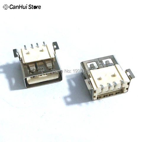 10/20 piezas USB tipo un puerto estándar hembra soldadura Jacks conector PCB Socket USB-A hembra tipo borde plano 2,0mm SMD termoestabilidad ► Foto 1/6