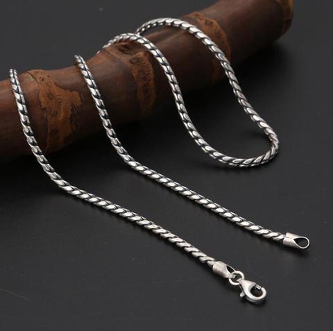 Collar de plata de ley S925 para hombre y mujer, cadena gruesa de 2,5 MM, regalo de joyería para hombre ► Foto 1/5