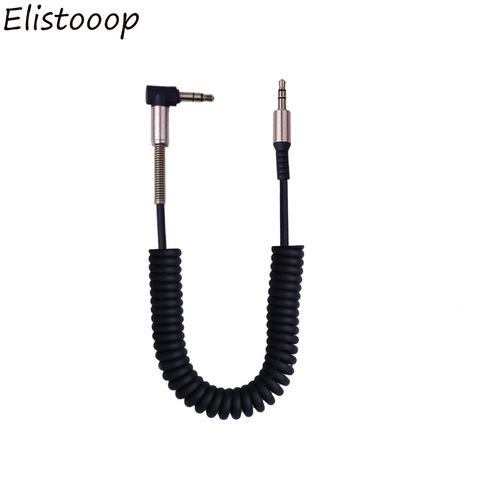 Elistooop 3,5 Jack Cable Aux 3,5mm Cable de Audio de resorte de coche chapado en oro jack macho a macho cables de altavoz para altavoz de auriculares ► Foto 1/4