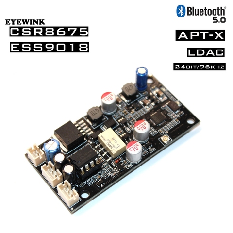 Adaptador inalámbrico CSR8675, placa receptora con Bluetooth 5,0, ES9018, I2S, DAC, placa decodificadora de Audio, 24 bits/96Khz, con antena LDAC, nuevo ► Foto 1/5