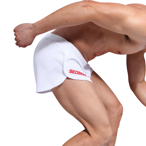 Pantalones cortos deportivos de secado rápido para hombre, transpirables, de fibra Superfina, cintura elástica sensual, para correr, con forro de malla ► Foto 1/6