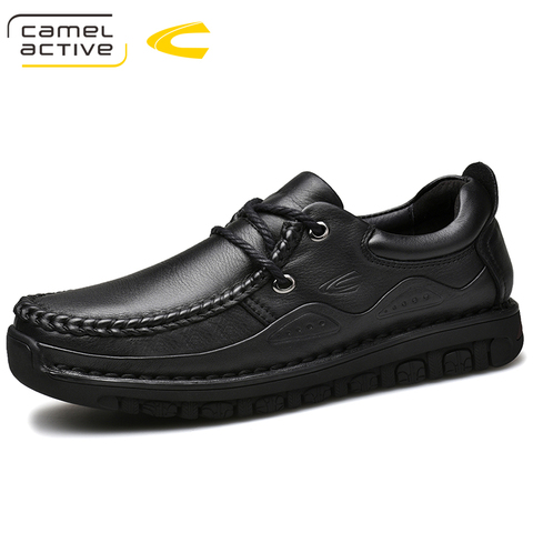 Camel Active nuevos zapatos casuales de los hombres de cuero genuino de los hombres zapatos de encaje suave transpirable otoño Casual pisos zapatos formales zapatos de talla grande ► Foto 1/6