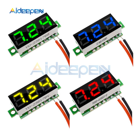 Super Mini 0,28 pulgadas DC 2,5 V-30 V Digital rojo verde azul amarillo LED coche voltímetro Comprobador de tensión voltios medidor de Panel Monitor de batería ► Foto 1/6