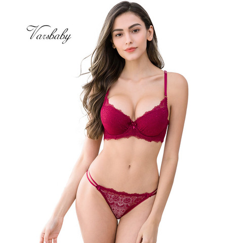 Varsbaby verano Mujer deep v bra sexy encaje push up sexy sujetador conjunto para mujer ► Foto 1/6