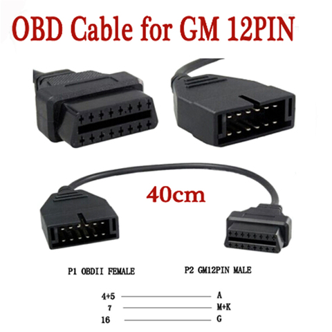 2016 para GM12 Pin 12Pin OBD 2 adaptador de conector para Gm12 pin obd2 obdii accesorios para automóvil de diagnóstico Cable de extensión 16 Pin ► Foto 1/6