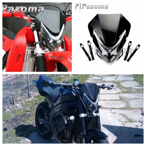 Pazoma nuevo Street Fighter bike motocicleta universal dirt bike LED Vision negro faro para YZ CR Dr drz CBR ► Foto 1/6