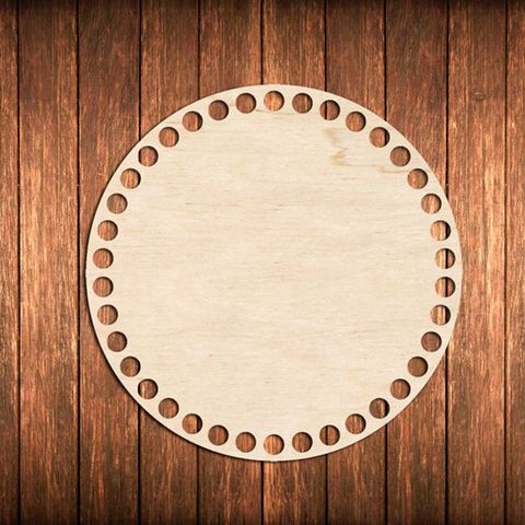 20 piezas cesta inferior de madera Crochet 4 pulgadas o 6 pulgadas corte láser madera sin terminar en blanco punto de cruz ► Foto 1/1