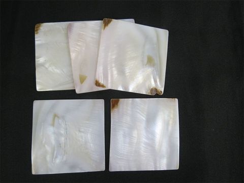 5 uds. De material de incrustación de decoración cuadrada, blanco, de concha de para madre perla, blanco, 30x30mm ► Foto 1/1