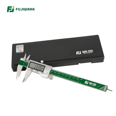 FUJIWARA, calibrador Vernier electrónico LCD Digital de acero inoxidable, MM/pulgadas, 0-150MM, precisión de 0,01mm, embalaje de caja de plástico ► Foto 1/5