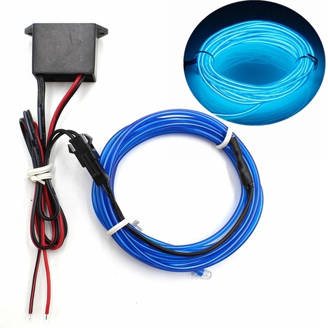 Cable EL Flexible de 1/2/3/5/10M, con controlador DC12V, lámpara LED de neón, tubo de cuerda brillante, resistente al agua ► Foto 1/6