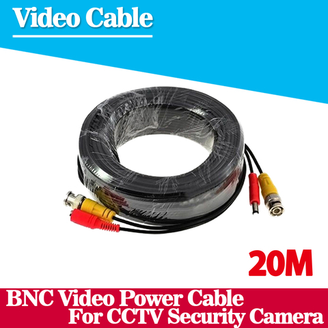 Cable de alimentación de vídeo Siamés para cámara CCTV, accesorio BNC para Kit de vigilancia DVR, longitud de 20m 65 pies, nuevo ► Foto 1/5