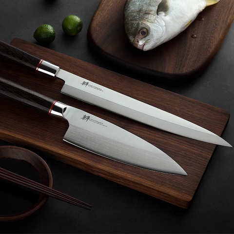 Japonés cuchillos de sashimi Yanagiba fileteado cuchillos Sushi Alemania las importaciones 70Cr15MoV de acero cuchillo salmón pequeño corte Peeling ► Foto 1/6