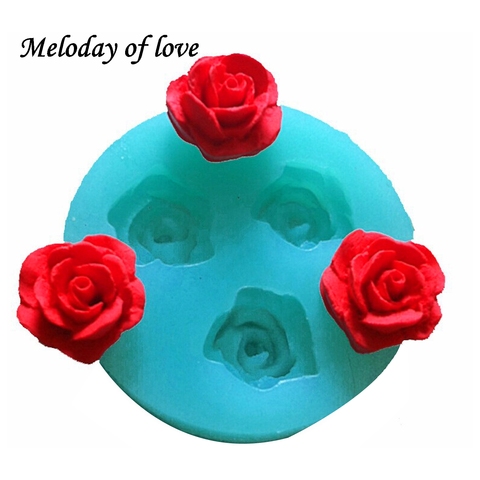 3D Rosa Flores de chocolate pastel de boda decoración herramientas 3D hornear fondant molde de silicona para crear fácilmente vierte azúcar T0157 ► Foto 1/6