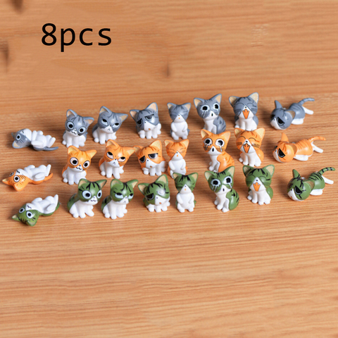 Set de 8 figuras de hadas en miniatura, miniaturas de jardín, terrario de gato, figuritas de queso, decoración de jardín en miniatura ► Foto 1/6