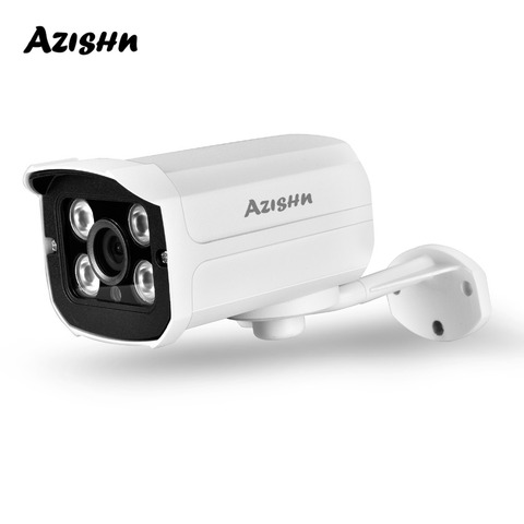 AZISHN-cámara de seguridad IP H.265, 2MP, 1080P, 25fps, Metal, IP66, impermeable, 4 LEDS, CCTV, vídeo, ONVIF, P2P, DC12V/48V, POE, nueva ► Foto 1/6