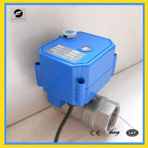 CWX-25S-válvula de bola motorizada de 2 vías con función de cancelación manual, material de acero inoxidable DC3-6v DC12v DC24v para fugas de agua ► Foto 1/1