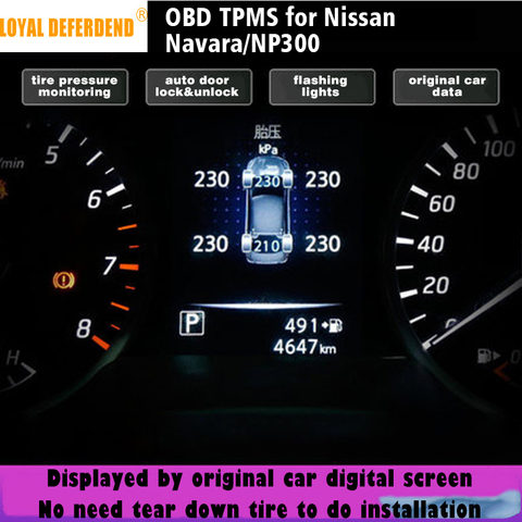 Sistema de Monitoreo de presión de neumáticos OBD TPMS Bloqueo de puerta automático speedlock para Nissan navara/np300 sistema de alarma de seguridad Modificación de coche ► Foto 1/6