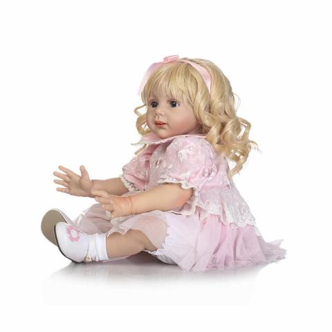 NPK-Muñeca realista de bebé reborn de 60CM para niñas, juguetes de silicona de vinilo real de tacto suave para niños, juguete de cumpleaños ► Foto 1/4
