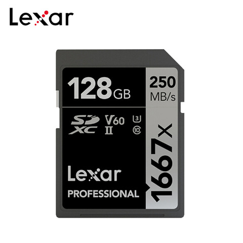 Lexar-tarjeta SD Original, tarjeta de memoria Flash para cámara Digital 3D 4K, MB/s, 128GB, 250 256GB, 1667x, UHS-II, 64GB, SDXC, U3, V60, C10 ► Foto 1/6