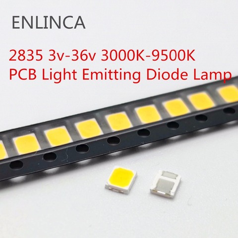 Lámpara de diodo LED SMD para iluminación LED, 100 Chips, 1W, 3v, 6v, 9v, 18v, 36V, 30mA, luz blanca fría y cálida de alto brillo, 2835 Uds. ► Foto 1/2