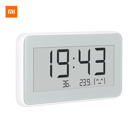 Xiaomi Mijia BT4.0 inalámbrico inteligente eléctrico reloj Digital de interior y al aire libre termómetro higrómetro LCD temperatura instrumentos de medición ► Foto 1/6