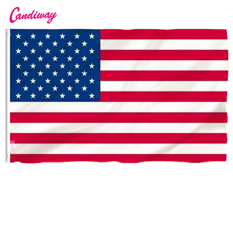 Candiway banderas de Estados Unidos poliéster bandera estándar estrellas y rayas banderas estadounidenses UV resistente a la decoloración banner ► Foto 1/6