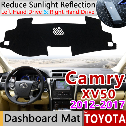 Para Toyota Camry 50 XV50 2012 ~ 2017 estera antideslizante cubierta del salpicadero almohadilla parasol Dashmat alfombra accesorios de coche 2013, 2014, 2015, 2016 ► Foto 1/6
