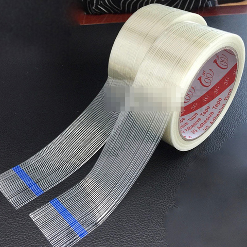 Tira de fibra de vidrio personalizada, cinta adhesiva de un solo lado, paquete de filamentos de fibra autoadhesivos, 50m, 5-60mm, transparente ► Foto 1/2
