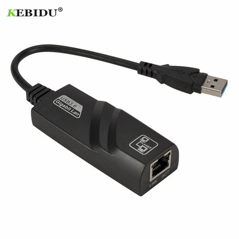 KEBIDU-tarjeta de red Ethernet RJ45, con cable USB 3,0 a LAN Gigabit (10/100/1000) Mbps, adaptador de red para PC ► Foto 1/6