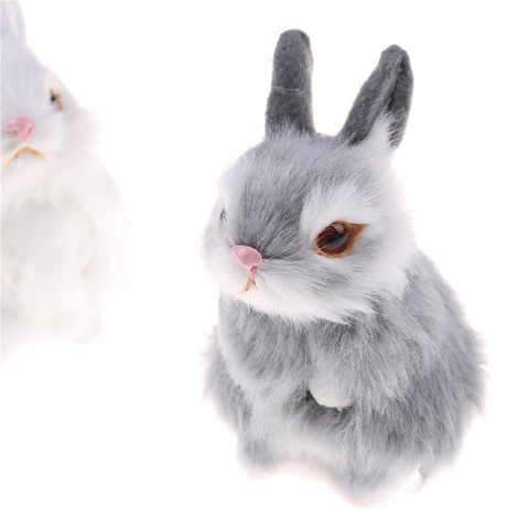 Lindo Animal Artificial pequeño conejo de peluche de juguete con un marco de regalo de cumpleaños juguetes de los niños decoración simulación mini juguete de bolsillo ► Foto 1/6