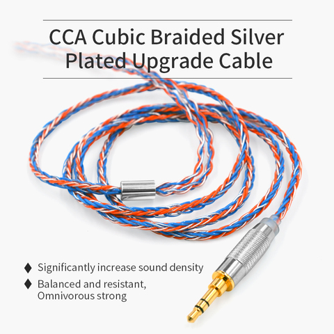 CCA-Cable de auriculares de 8 núcleos Chapado en plata para CCA, C16, C10, CA4, C16, ZS10 PRO, AS16, AS10, ZST, ES4 ► Foto 1/6
