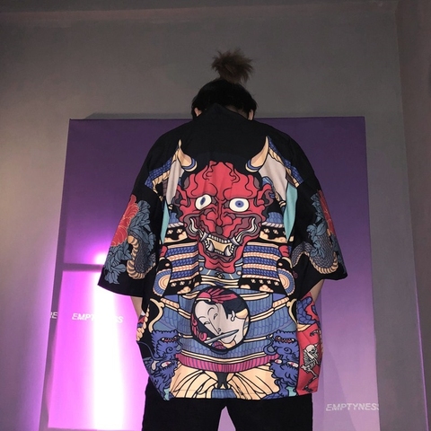 Kimono japonés tradicional para hombre, cárdigan, ropa de calle harajuku, disfraz de samurai yukata, haori, obi, FF001A ► Foto 1/6