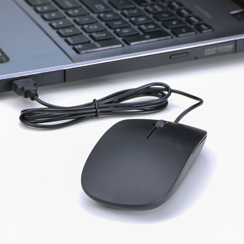 Ultra delgado USB con cable de ratón para ordenador Pc y portátil de 1200dpi óptico USB 3 botones Slim Mouse para oficina ordenador de casa accesorio ► Foto 1/6