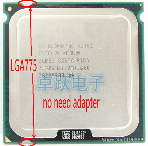 INTEL XEON X5482 3,2 GHz/12 M/1600 Mhz/CPU igual a LGA775 Core 2 Quad Q9650 Q9550 CPU, funciona en LGA775 sin necesidad de adaptador ► Foto 1/2