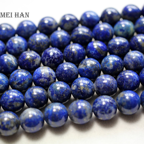 Meihan natural lapis lazuli (2 hilos/set) 8 +-0,2mm y 10-10,5mm Lisa redonda cuentas de piedra para fabricación de joyería DIY diseño al por mayor ► Foto 1/2