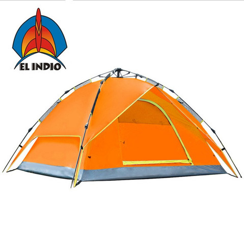 Tienda de campaña automática para exteriores EL INDIO de 3-4 personas con equipo de camping a prueba de lluvia abierto de doble velocidad AT6509 ► Foto 1/1