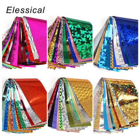 Elessical 16 Uds 20*4cm mezcla de lámina de transferencia de manicura pegatina ongles decoración uñas arte calcomanías diseño para uñas wraps DIY Set folie ► Foto 1/6