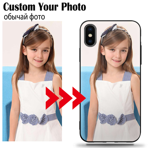 JURCHEN-funda de teléfono personalizada para iPhone, carcasa con foto y nombre personalizado para iPhone 6 7 8 Plus X 12 Mini 11 Pro XS MAX XR 5 6S SE 2022 ► Foto 1/6